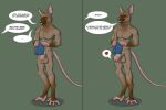  absurd_res balls clothing dialogue flaccid foreskin genitals hi_res joerat male male/male mammal murid murine penis piercing rat rodent semi underwear 