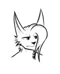 alenev black_nose cheek_tuft digital_media_(artwork) domestic_cat facial_tuft felid feline felis hair hair_to_side hybrid inner_ear_fluff long_hair low_res lynx male mammal neck_tuft portrait sad sketch solo tall_ears tuft