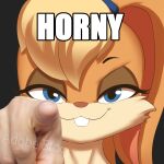  burgermeme gesture hi_res image_macro lagomorph leporid lola_bunny looking_at_viewer looney_tunes mammal meme pointing pointing_at_viewer rabbit smug text warner_brothers 