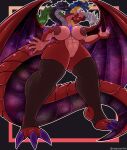 5_heads absurd_res big_breasts breasts chest_crystal dragon female female_focus gemstones genitals hi_res multi_head mythological_creature mythological_scalie mythology nipples nude red_body reygunpocket_(artist) scalie tail thick_thighs tiamat tiamat_(dnd) wings yellow_eyes