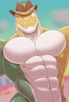  abs arvie candy dessert food food_creature glitch_productions gummigoo_(tadc) gummy_(food) gummy_creature hi_res living_candy male male/male muscular pecs red_arvie redarvie scalie solo the_amazing_digital_circus 