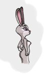 breasts disney female feral judy_hopps lagomorph leporid mammal nipples nude pipporino purple_eyes rabbit simple_background solo tail zootopia 