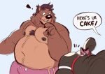  anthro baw_(borkbawbaw) bear belly bent_over borkbawbaw bottomwear bow_tie butt canid canine canis clothing colored_sketch domestic_dog duo inviting jan_(bearafterall) jockstrap looking_at_butt male male/male mammal moobs nipples overweight overweight_anthro overweight_male presenting presenting_hindquarters raised_arm shorts sketch smile underwear 