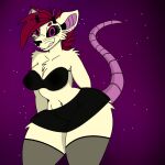  anthro black_clothing clothed clothing digital_media_(artwork) female fur mammal murid murine piercing rat rodent solo solo_focus tail unknown_artist 