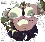 animal_crossing anthro big_bulge big_muscles big_pecs bobthetanuki bodily_fluids bodly_fluids bulge canid canine canis clothed clothing dobie_(animal_crossing) fur genital_outline green_body green_fur hi_res huge_bulge huge_muscles huge_pecs hyper hyper_bulge hyper_muscles hyper_nipples hyper_pecs lactating lactating_through_clothing male male_lactation mammal mature_anthro mature_male muscular nintendo nipples overweight pecs simple_background small_head solo topless wet wet_clothing white_background wolf