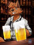 absurd_res alcohol bartender beer beverage canid canine fox hi_res mammal original_character