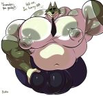  animal_crossing anthro big_breasts big_bulge big_muscles big_pecs bobthetanuki breasts bulge canid canine canis clothed clothing dobie_(animal_crossing) fur genital_outline green_body green_fur hi_res huge_bulge huge_muscles huge_pecs hyper hyper_bulge hyper_muscles hyper_nipples hyper_pecs male mammal mature_anthro mature_male muscular nintendo nipples overweight pecs simple_background small_head solo topless white_background wolf 