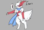  anthro breasts claws digitigrade djmilotic female feral fluffy fluffy_tail genitals hi_res long_scarf nintendo pok&eacute;mon pok&eacute;mon_(species) pussy solo video_games zangoose 