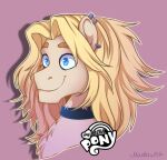  anthro blonde_hair blue_eyes collar equid equine fur glam glam_(metal_family) hair horse machawba makeup male mammal metal_family piercing pony smile solo tan_body tan_fur 