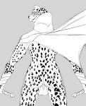  a-side anthro armor balls butt cape cape_only clothing dagger daggers felid gauntlets genitals gloves handwear hi_res leopard licking looking_at_viewer looking_back male mammal melee_weapon mostly_nude nude ose_(megami_tensei) pantherine rear_view solo tongue tongue_out weapon 