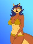  anthro beauty_mark bikini breasts canid canine carmelita_fox clothing ear_piercing ear_ring female fox hair hi_res lipstick lucedo makeup mammal piercing sly_cooper_(series) solo sony_corporation sony_interactive_entertainment sucker_punch_productions swimwear video_games 
