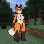  anthro big_breasts big_butt breasts butt canid canine fox fox_(minecraft) gynomorph herm intersex mammal mattydracofoxo microsoft minecraft mojang solo video_games xbox_game_studios 