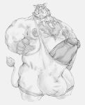  2021 5_fingers anthro balls big_balls big_bulge big_muscles big_penis body_hair broody bulge chest_hair erection eyebrows fingers genitals greyscale hair hi_res huge_balls huge_bulge huge_penis humanoid_genitalia humanoid_hands humanoid_penis hyper hyper_balls hyper_bulge hyper_genitalia hyper_penis jewelry male mammal monochrome muscular muscular_anthro muscular_male necklace nipples penis phosbara poking_out solo standing suid suina sus_(pig) thick_eyebrows tusks vein veiny_penis wild_boar wrestling_singlet 