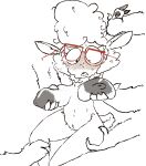  ambiguous_species anthro areola arm_grab big_areola blush bodily_fluids bovid breast_grab breasts caprine claws dawn_bellwether disney eyewear female freckles fur genitals glasses grope group hair hand_on_breast hooves interspecies leg_grab long_hair male mammal messy_fur messy_hair monochrome nervous nipples predator/prey pussy questionable_consent sagging_breasts sharp_claws shaved sheep short_tail sweat the_weaver white_body white_fur wool_(fur) zootopia 