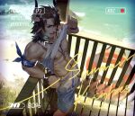  1boy abs animal_ears arknights bara beach brown_eyes chiizu_namasu clothes_lift cow_boy cow_ears cow_horns feet_out_of_frame from_above highres horns lifeguard lifted_by_self male_focus male_swimwear matterhorn_(arknights) matterhorn_(beach_guard)_(arknights) medium_hair navel navel_hair nipples official_alternate_costume outdoors reward_available sample sand shirt_lift solo stomach swim_trunks toned toned_male underpec whistle whistle_around_neck white_male_swimwear 