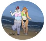  absurd_res artfight bikini canid canine clothing digital_media_(artwork) female hi_res mammal novalynxa one-piece_swimsuit overweight plus_size swimwear 