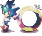  1boy chinese_commentary furry furry_male gloves jewelry light_smile looking_at_viewer male_focus oversized_object red_footwear ring solo sonic_(series) sonic_the_hedgehog sonic_the_hedgehog_(classic) standing transparent_background white_gloves ziver 