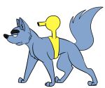  adult_swim blank_expression blue_body blue_fur canid canine canis cartoon_network ear_tuft eyebrows feral fur half-closed_eyes laser_gun lazor_wulf lazor_wulf_(series) male mammal narrowed_eyes radicalhat ranged_weapon side_view solo thick_eyebrows tuft weapon wolf 