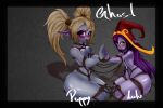  andromorph big_butt breasts butt cute_eyes duo female female/female ghostmer hi_res humanoid intersex league_of_legends lulu_(lol) poppy_(lol) riot_games size_difference small_breasts smaller_female smile thick_thighs video_games yordle 