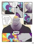  absurd_res anthro clothed clothing comic dialogue duo english_text eyewear fully_clothed glasses hi_res low_key_toxtricity machoke male male/male mels_monster_(artist) nintendo pok&eacute;mon pok&eacute;mon_(species) text toxtricity video_games 