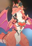  2021 absurd_res anthro breasts brunhilda_(dragalia_lost) candy claws clothed clothing cygames dessert digital_media_(artwork) dragalia_lost dragon female food furniture hi_res horn konayu_craft lollipop mammal membrane_(anatomy) membranous_wings nintendo red_body red_scales scales scalie simple_background smile solo video_games white_body wings 