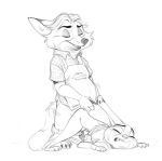  absurd_res anthro apron bodily_fluids canid canine clothed clothing cum disney duo ear_pull eyes_closed female fox genital_fluids gideon_grey hi_res judy_hopps lagomorph leporid male male/female mammal pants_down partially_clothed pattern_clothing plaid plaid_clothing rabbit sex trashtikko zootopia 