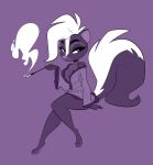  anthro birchly breasts cleavage clothed clothing courtney_brushmarke female hi_res mammal mephitid nightgown skunk smoke smoking solo 