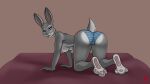  all_fours anthro ass_up breasts buns butt clothed clothing disney female harkrun hi_res judy_hopps lagomorph leporid looking_at_viewer looking_back mammal nipples panties paws pinup pose presenting rabbit seductive solo topless underwear zootopia 