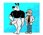  anthro canid canine canis clothing domestic_dog dudley_puppy duo genitals hi_res male male/male mammal muscular nerd nickelodeon nude penis professor_keswick shirt t.u.f.f._puppy topwear 