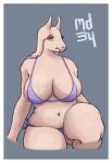  anthro belly bikini boss_monster bovid caprine chubby_female clothing fangs felid female floppy_ears fur goat horn hybrid lion love_handles mammal mature_anthro mature_female md34 monster navel pantherine red_eyes slightly_chubby solo swimwear thick_thighs tight_clothing tight_fit toriel undertale undertale_(series) video_games white_body white_fur wide_hips 