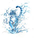  2022 ambiguous_gender blue_body blue_eyes blue_theme chinese_zodiac felid feral heather_bruton kanji looking_at_viewer mammal pantherine simple_background solo splashing splashing_water tiger water water_body whiskers white_background white_body year_of_the_tiger 