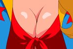  animated animated_gif blonde_hair blue_eyes bouncing_breasts breasts choker large_breasts long_hair lowres nipples solo taisen_mahjong_final_romance_r undressing 