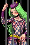  futanari green_hair jail jojo_no_kimyou_na_bouken long_hair narciso_anasui prison riko_(artist) 
