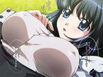  black_hair blue_eyes breasts gipsy_underground lying outdoors outside siesta translation_request zero_no_tsukaima 