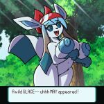  ! after_transformation alternate_species animated anthro areola bandanna big_areola big_breasts big_nipples blue_body blue_eyes blue_nipples bouncing_breasts breasts eeveelution english_text female glaceon hair holding_breast huge_areola kerchief looking_at_viewer loop may_(pok&eacute;mon) multicolored_hair navel nintendo nipples nude open_mouth plant pok&eacute;mon pok&eacute;mon_(species) sachasketchy short_playtime smile solo text text_box tree two_tone_hair video_games 