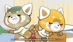  aggressive_retsuko anthro anus ass_to_ass bite biting_lip blush bodily_fluids bottomless butt clothed clothing daughter dildo double_dildo english_text female female/female genital_fluids gosgoz hi_res incest_(lore) mother mother_and_child mother_and_daughter parent parent_and_child penetration pussy_juice retsuko retsuko&#039;s_mother sanrio sex_toy sharing_sex_toy sweat text vaginal vaginal_penetration 