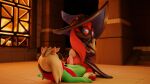  3d_(artwork) absurd_res anthro balpal blender_(software) bovid butt caprine clothed clothing deltarune digital_media_(artwork) duo erection eyewear female female_on_top fireplace fur genitals glasses goat hair half-closed_eyes hat headgear headwear hi_res hot_dogging inside lagomorph leipori leporid male male/female male_on_bottom mammal moji_(paladins) narrowed_eyes night on_bottom on_top paladins penis rabbit raised_tail ralsei red_body red_fur scarf sex undertale_(series) video_games 