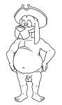  2021 alpha_channel anthro balls belly canid canine canis clothing domestic_dog genitals hat headgear headwear hi_res male mammal neenya overweight overweight_male penis simple_background small_penis solo transparent_background 