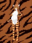  3d_(artwork) absurd_res breasts brown_hair digital_media_(artwork) felid female flora_(twokinds) fur hair hdddestroyer hi_res long_hair mammal multicolored_body multicolored_fur orange_body orange_fur pantherine pregnant pregnant_female striped_body striped_fur stripes tiger twokinds webcomic white_body white_fur yellow_eyes 