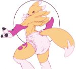  ambiguous_gender anthro bandai_namco butt diaper digimon digimon_(species) hardscales looking_at_viewer renamon solo 