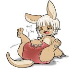  anthro bodily_fluids claws crinkle diaper female genital_fluids hi_res lagomorph legs_up leporid made_in_abyss mammal masturbation nanachi one_back open_mouth parumpee rabbit rubbing_diaper solo sound_effects spread_legs spreading teeth urine wet_diaper wetting wetting_diaper 