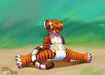  absurd_res anthro claws diaper dreamworks extry felid female flat_chested flexible hi_res kung_fu_panda mammal master_tigress muscular pantherine paws solo splits spread_legs spreading tiger training 