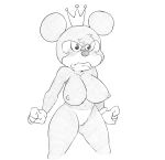  absurd_res angry angry_eyes anthro big_breasts breasts clothed clothing cross-hatching crown disney exposed_breasts female gloves handwear hatching_(art) hi_res humanoid mammal minnie_mouse mouse murid murine nipples nude panties panties_only rawhell rodent shaded sketch solo thick_thighs topless underwear underwear_only wide_hips 