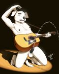  animal_crossing anthro avoid_posting bodily_fluids canid canine genital_fluids genitals guitar hi_res humanoid_genitalia humanoid_penis k.k._slider male mammal musical_instrument nintendo penis plucked_string_instrument sexbad solo string_instrument urine video_games watersports 