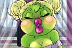  amphibian anthro female first_person_view frog incoming_kiss kissing kissy_face lipstick makeup penny_(tekandprieda) pink_lipstick puckered_lips solo story_at_source tekandprieda_(artist) 