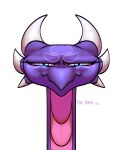  absurd_res activision cynder digital_drawing_(artwork) digital_media_(artwork) dragon female feral glare hi_res horn long_neck looking_at_viewer scalie signature simple_background solo spyro_the_dragon the_legend_of_spyro thefinn video_games 