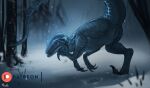  2021 anus blue_(jurassic_world) butt claws dinosaur dromaeosaurid female feral forest genitals hi_res jurassic_park jurassic_world moonski nude outside pinup plant pose pussy raised_tail reptile scalie scratching_head snow solo standing theropod tree universal_studios velociraptor 