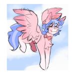  bow_tie equid equine fan_character female feral fur hi_res horse lilkalibus mammal pegasus pink_body pink_fur pony solo spread_wings wings 