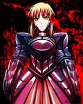  armor armored_dress artoria_pendragon_(all) blonde_hair dress fate/stay_night fate_(series) saber_alter shino_(comic_penguin_club) solo yellow_eyes 