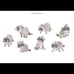  baby_boy_(far_from_the_tree) concept_art disney far_from_the_tree feral grey_body jamwoods mammal multiple_poses official_art pose procyonid raccoon scared simple_background sitting solo white_background 